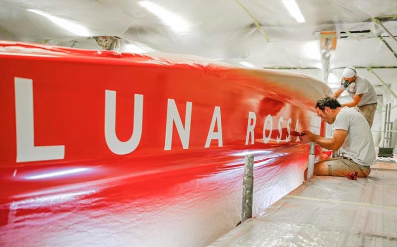 Luna Rossa Prada Pirelli's Boat 2 in the team base in Auckland, ahead of its launch on Tuesday October 20, 2020 - photo © Luna Rossa Prada Pirelli