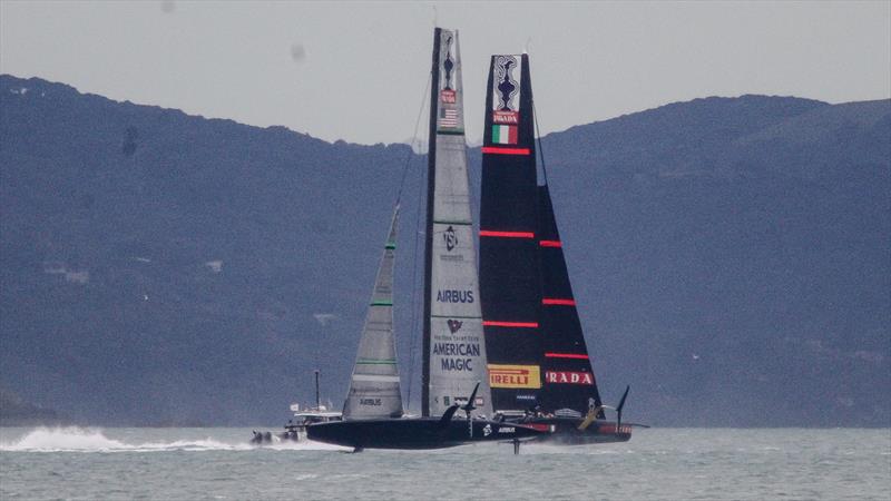 American Magic and Luna Rossa - Waitemata Harbour - November 16, 2020 - 36th America's Cup photo copyright Richard Gladwell / Sail-World.com taken at Circolo della Vela Sicilia and featuring the AC75 class