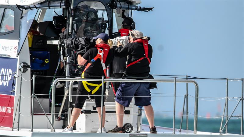 TV Camera team - America's Cup World Series - December 2020 - Waitemata Harbour - America's Cup 36 - photo © Richard Gladwell / Sail-World.com