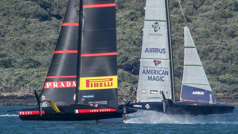 Luna Rossa and American Magic - Waitemata Harbour - January 6, 2020 - 36th America's Cup photo copyright Richard Gladwell / Sail-World.com taken at Royal Yacht Squadron and featuring the AC75 class