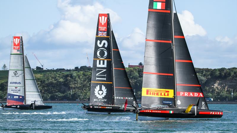 INEOS Team UK, American Magic, Luna Rossa  - Waitemata Harbour - January 8, 2021 - 36th America's Cup photo copyright Richard Gladwell / Sail-World.com taken at Royal Yacht Squadron and featuring the AC75 class