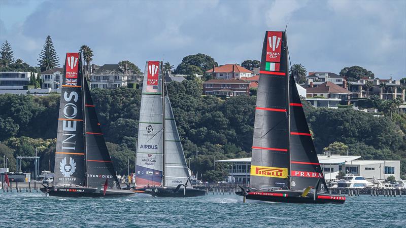 INEOS Team UK, American Magic, Luna Rossa  - Waitemata Harbour - January 8, 2021 - 36th America's Cup - photo © Richard Gladwell / Sail-World.com