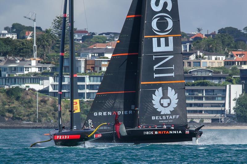 INEOS Team UK and Luna Rossa  - Waitemata Harbour - January 8, 2021 - 36th America's Cup - photo © Richard Gladwell / Sail-World.com