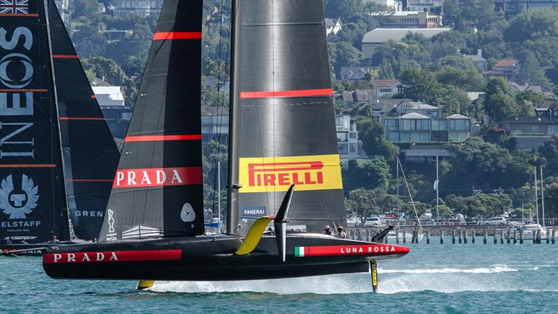 INEOS Team UK and Luna Rossa  - Waitemata Harbour - January 8, 2021 - 36th America's Cup photo copyright Richard Gladwell / Sail-World.com taken at Royal Yacht Squadron and featuring the AC75 class