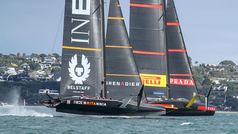 Luna Rossa and INEOS Team UK- Waitemata Harbour - January 23, 2021 - Prada Cup - 36th America's Cup photo copyright Richard Gladwell / Sail-World.com taken at Royal New Zealand Yacht Squadron and featuring the AC75 class