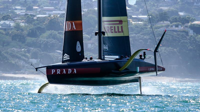 Luna Rossa - Pre Start - Race 1 - Prada Cup Final - Day 1 - February 13, - America's Cup 36 photo copyright Richard Gladwell / Sail-World.com taken at Circolo della Vela Sicilia and featuring the AC75 class