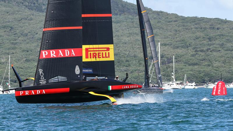 Luna Rossa clears the start line - Race 1 Prada Cup Final - Day 1 - February 13, - America's Cup 36 - photo © Richard Gladwell / Sail-World.com