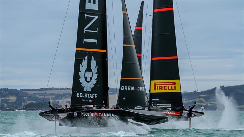 INEOS Team UK - Prada Cup Finals - Day 2 - February 14, 2021- America's Cup 36 - Course E photo copyright Richard Gladwell / Sail-World.com taken at Circolo della Vela Sicilia and featuring the AC75 class