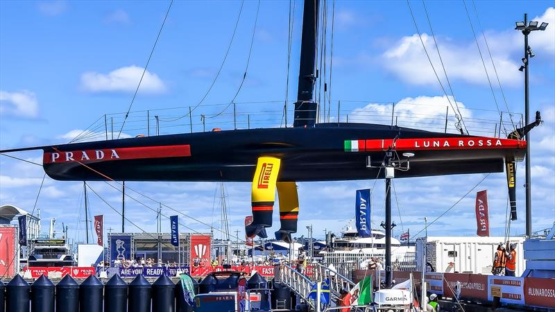 Side perspective - Luna Rossa, Auckland, February 2021 - America's Cup 36 photo copyright Richard Gladwell / Sail-World.com taken at Wakatere Boating Club and featuring the AC75 class