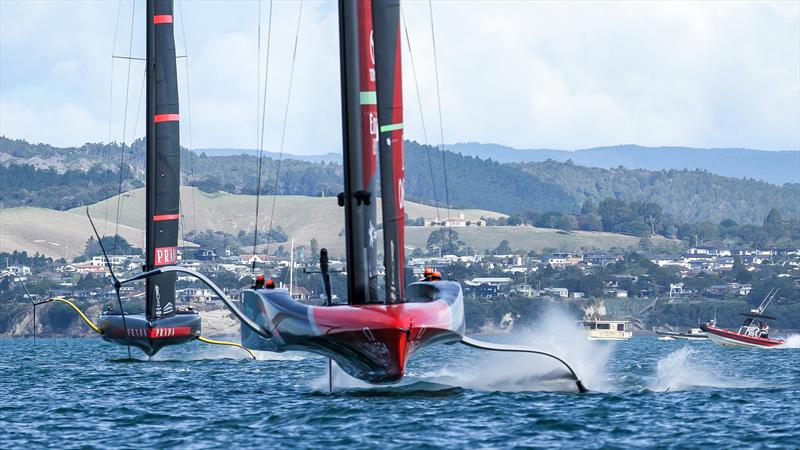 Emirates Team NZ sailing off Maretai -  America's Cup - Day 5 - March 15, 2021, Course E photo copyright Richard Gladwell / Sail-World.com taken at Royal New Zealand Yacht Squadron and featuring the AC75 class