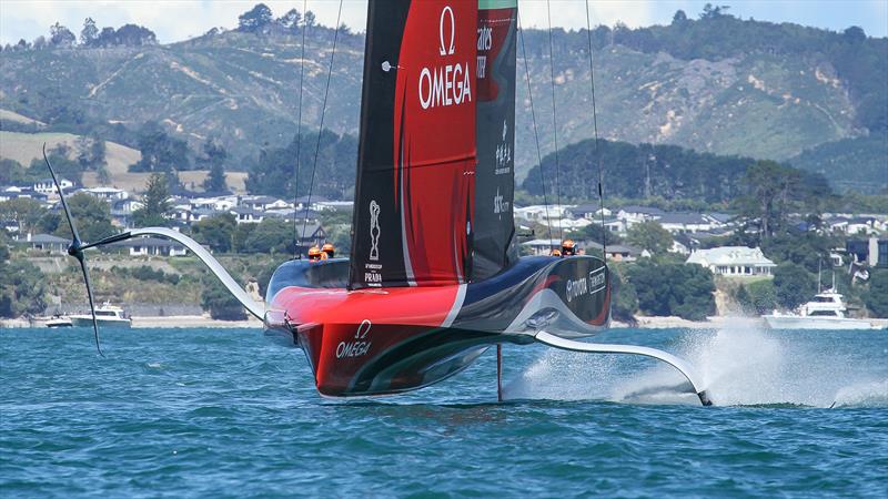 Emirates Team NZ - America's Cup - Day 2 - March 12, 2021, Course E photo copyright Richard Gladwell - Sail-World.com / nz taken at Royal New Zealand Yacht Squadron and featuring the AC75 class