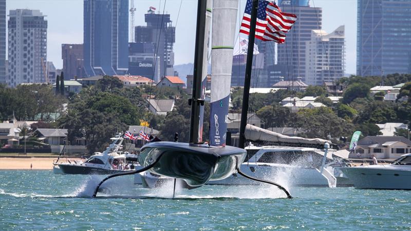 American Magic's Patriot - Waitemata Harbour - January 15 - Prada Cup Day 1 - 36th America's Cup photo copyright Richard Gladwell / Sail-World.com taken at Royal New Zealand Yacht Squadron and featuring the AC75 class