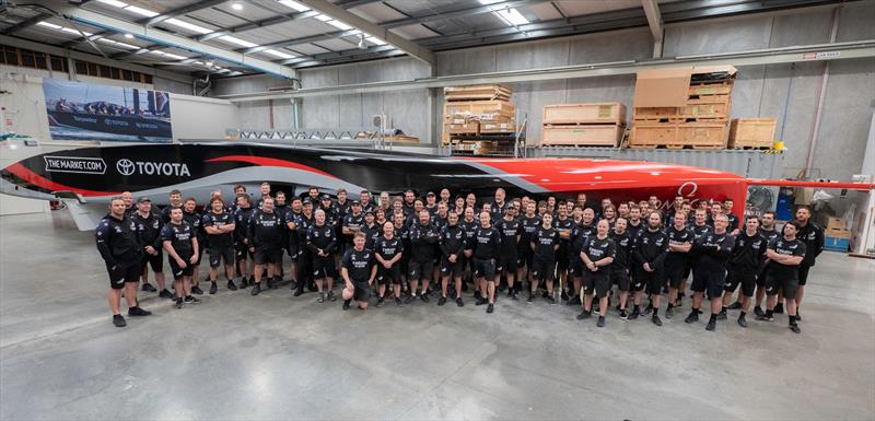 Emirates Team New Zealand ahead of their fourth Cup win photo copyright Emirates Team New Zealand taken at Royal New Zealand Yacht Squadron and featuring the AC75 class