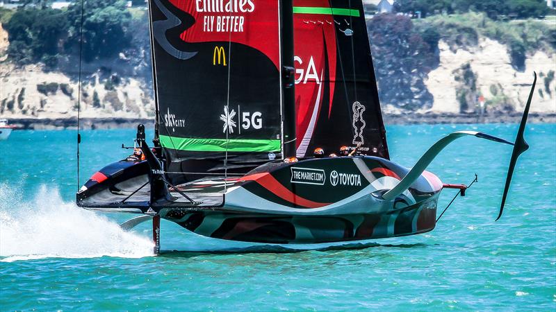 Emirates Team New Zealand's Te Rehutai training photo copyright Richard Gladwell/Sail-World.com/nz taken at Royal New Zealand Yacht Squadron and featuring the AC75 class