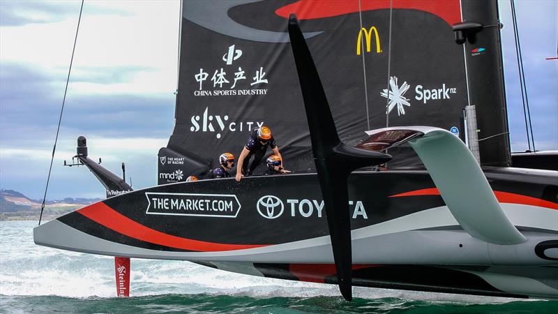 Wing span has increased under the new AC75 class rule - Emirates Team NZ - America's Cup - Day 1 - March 10, , Course E - photo © Richard Gladwell - Sail-World.com/nz