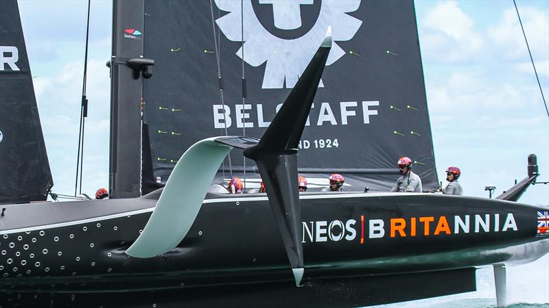INEOS Britannia needs to get off the big wingfoils and onto the smaller low drag/low lift foils used by American Magic and Emirates Team NZ photo copyright Richard Gladwell / Sail-World.com/nz taken at Royal Yacht Squadron and featuring the AC75 class