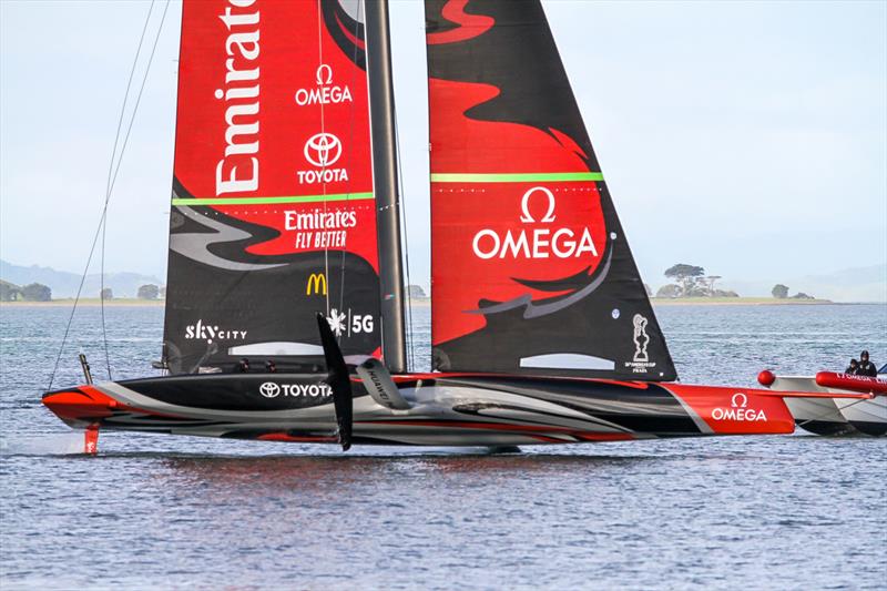 Te Aihe - AC75 - Emirates Team New Zealand - July 13, Waitemata Harbour, Auckland, New Zealand photo copyright Richard Gladwell, Sail-World.com / nz taken at Royal New Zealand Yacht Squadron and featuring the AC75 class