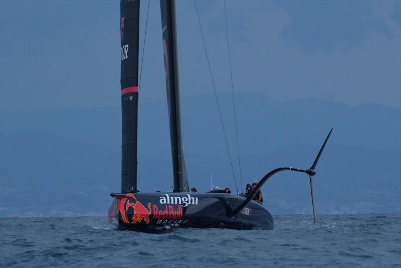 Alinghi Red Bull Racing crew gets ready for its first sailing session on August 31, in Barcelona, Spain photo copyright Xaume Olleros - Red Bull Content Pool taken at Société Nautique de Genève and featuring the AC75 class
