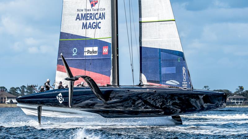 Inshore on Pensacola Bay - American Magic -  Patriot - AC75 - January 17, 2023 - Pensacola, Florida photo copyright Paul Todd/America's Cup taken at New York Yacht Club and featuring the AC75 class