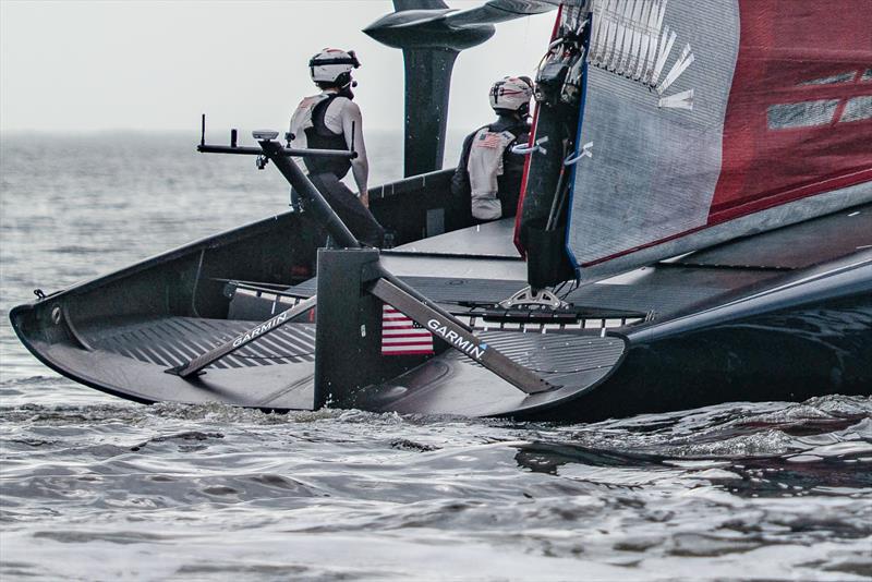 Mainsheet traveller systems - American Magic -  Patriot - AC75 - January 17, 2023 - Pensacola, Florida photo copyright Paul Todd/America's Cup taken at New York Yacht Club and featuring the AC75 class