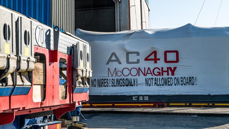 Arrival of AC40 - Alinghi Red Bull Racing -  AC75 - January 30, 2023 - Barcelona - photo © Alex Carabi / America's Cup