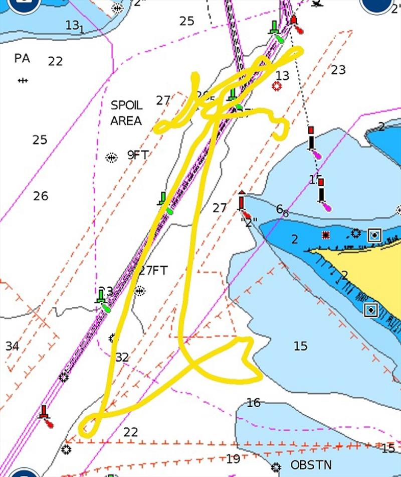 GPS Track - American Magic  -  AC75 - January 31, 2023 - Pensacola photo copyright Paul Todd/America's Cup taken at New York Yacht Club and featuring the AC75 class