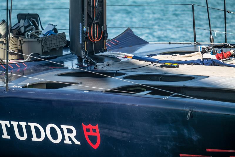 Several crew pits have been created in place of a trench - AC75 - Alinghi Red Bull Racing - March 1, 2023 - Barcelona - photo © Alex Carabi / America's Cup