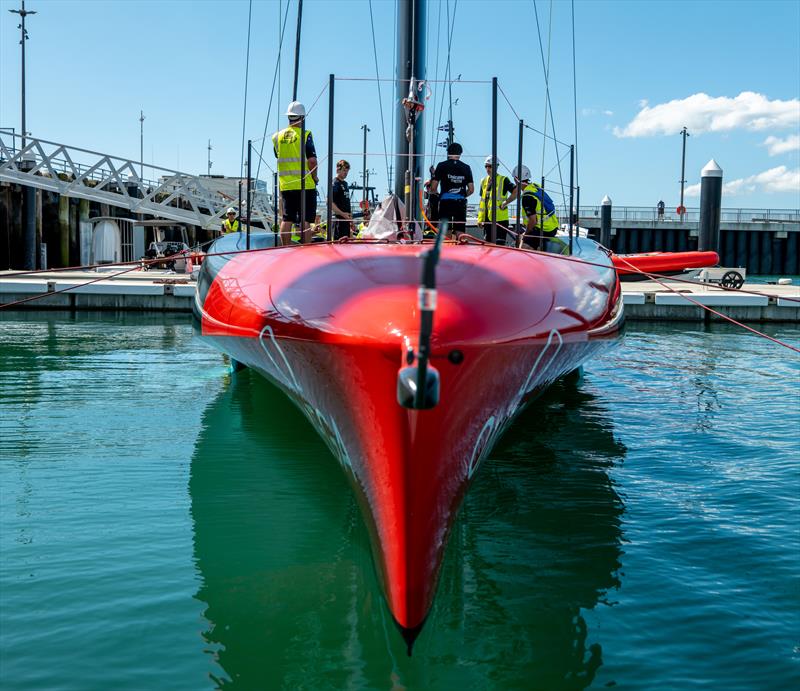 Emirates Team NZ's America's Cup champion, Te Rehutai, is launched and set up after an upgrade to Version 2 of the AC75 Class Rule - Auckland - March 20, 2023 - photo © James Somerset/Emirates Team New Zealand
