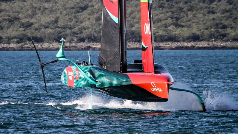 Emirates Team New Zealand - Waitemata Harbour - April 5, 2023 photo copyright Richard Gladwell / Sail-World.com / nz taken at Royal New Zealand Yacht Squadron and featuring the AC75 class