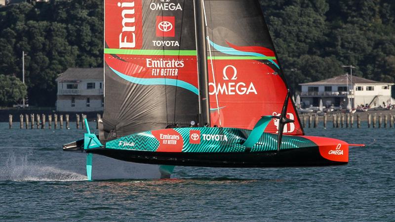 Emirates Team New Zealand - Waitemata Harbour - April 5, 2023 photo copyright Richard Gladwell / Sail-World.com / nz taken at Royal New Zealand Yacht Squadron and featuring the AC75 class