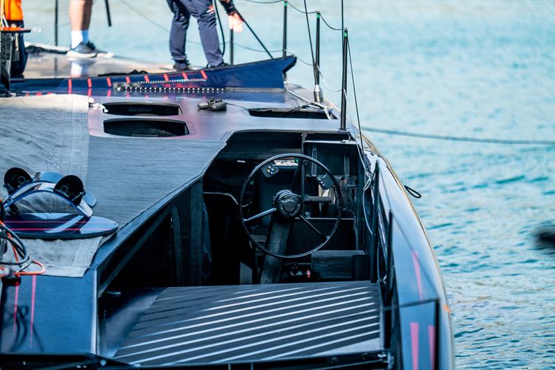 Starboard helm position - Alinghi Red Bull Racing - AC75  - Day 57 - April 26, 2023 - Barcelona photo copyright Alex Carabi / America's Cup taken at Société Nautique de Genève and featuring the AC75 class