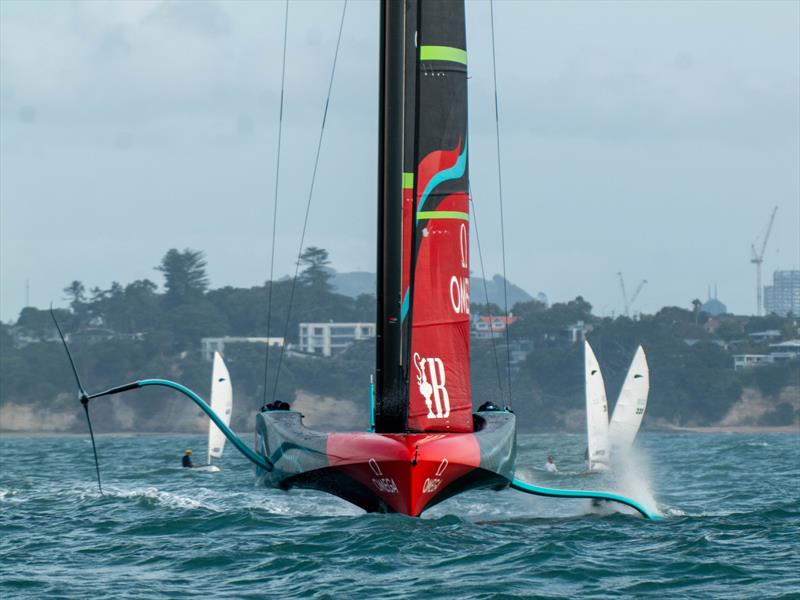 Emirates Team New Zealand sail their AC75 Te Rehutai in Auckland, New Zealand - photo © James Somerset / Emirates Team New Zealand