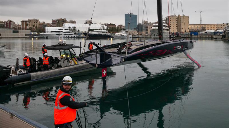 Alinghi Red Bull Racing - AC75 - Day 109 - Barcelona - January 10, 2024 photo copyright Alex Carabi / America's Cup taken at Real Club Nautico de Barcelona and featuring the AC75 class