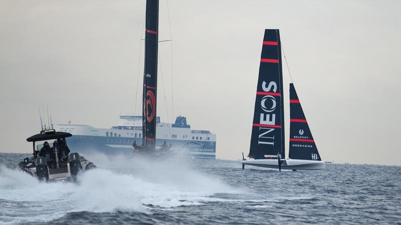 Alinghi Red Bull Racing - AC75 - Day 109 - Barcelona - January 10, 2024 photo copyright Alex Carabi / America's Cup taken at Real Club Nautico de Barcelona and featuring the AC75 class