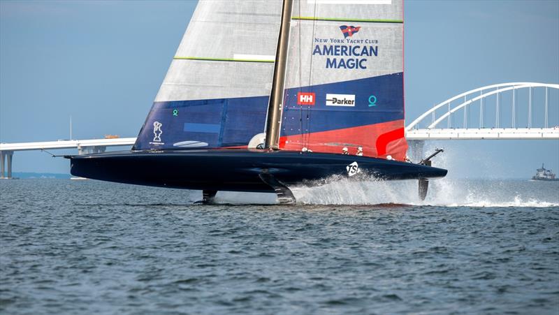 American Magic's AC75 boat, Patriot, is training on Pensacola Bay for The 37th America's Cup in Barcelona 2024 photo copyright American Magic taken at  and featuring the AC75 class
