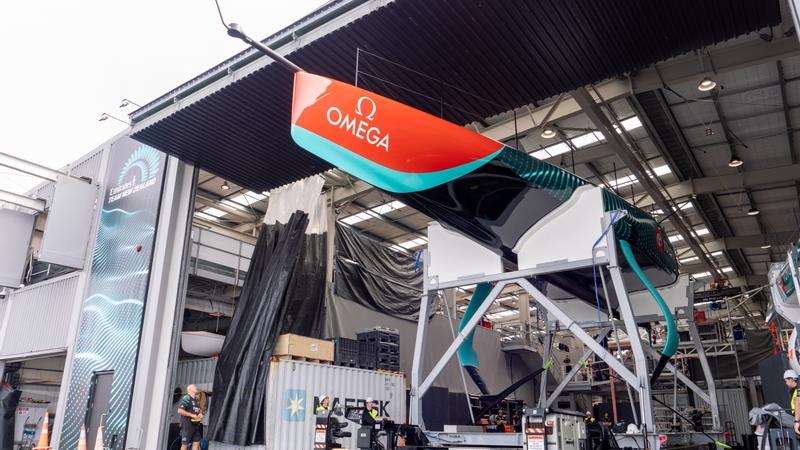 Emirates Team New Zealand new AC75 is rolled out of the shed for the first time - April 12, 2024 - photo © Hamish Hooper / ETNZ