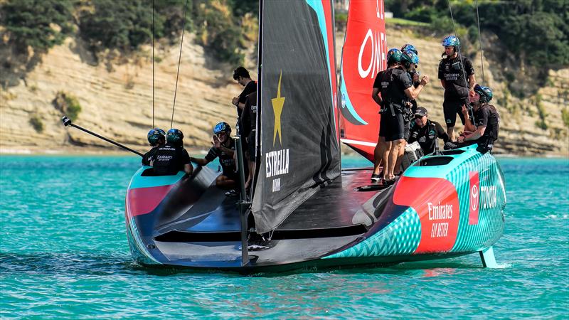 Emirates Team New Zealand- AC75 - Day 3 - April 15, 2024 - Auckland photo copyright Sam Thom/America's Cup taken at Royal New Zealand Yacht Squadron and featuring the AC75 class