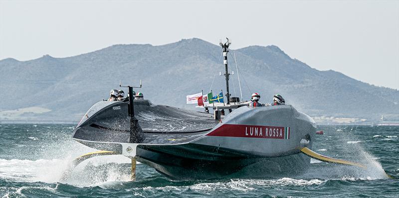 Luna Rossa Prada Pirelli - AC75 - Day 1 - April 16, 2024 - Cagliari photo copyright AC37 Joint Recon Team taken at Circolo della Vela Sicilia and featuring the AC75 class