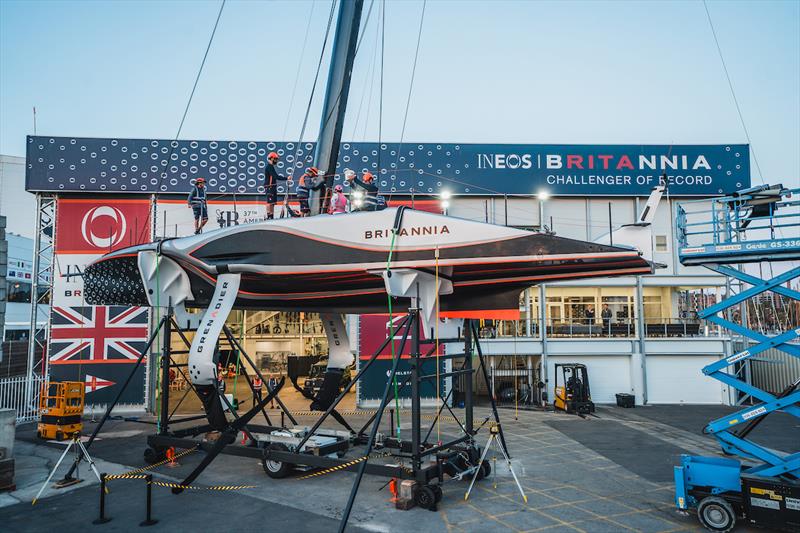 INEOS Britannia's new AC75 Race Boat revealed in Barcelona photo copyright Cameron Gregory taken at  and featuring the AC75 class