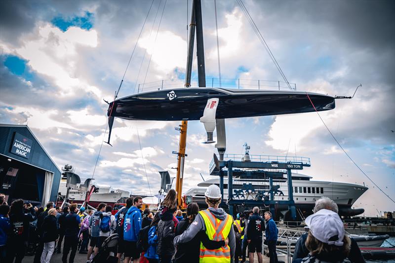 American Magic Unveils AC75 Boat 'Patriot' photo copyright Amalia Infante taken at New York Yacht Club and featuring the AC75 class