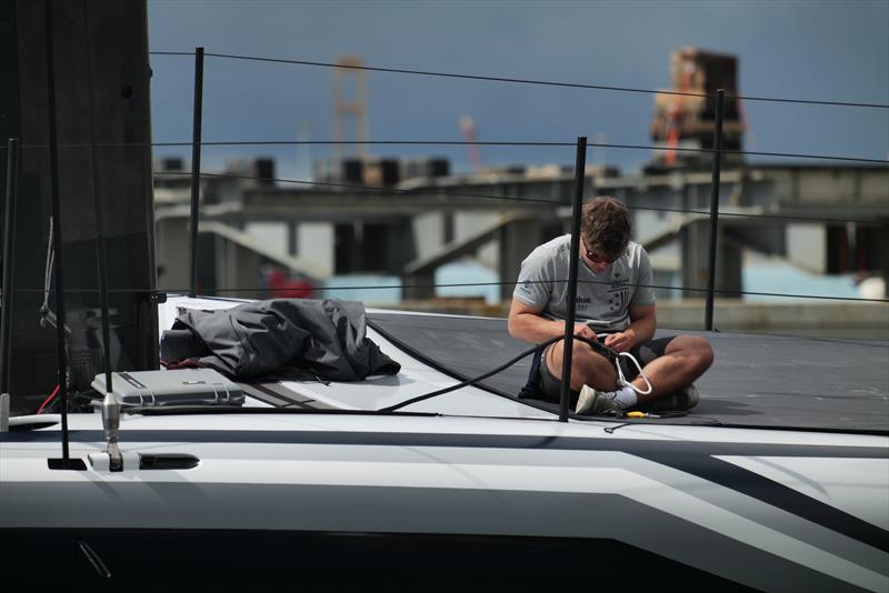 Jib sheet plus strop - American Magic - AC75 - Day 12 - May 16, 2024 - Barcelona - photo © Alex Carabi / America's Cup