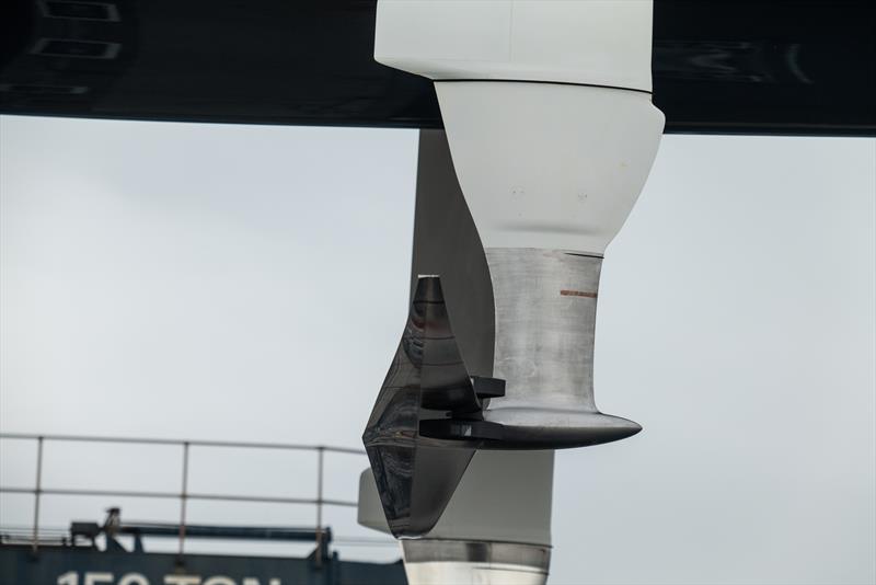 Endplate on Starboard wing - American Magic - AC75 - Day 5 - May 16, 2024 - Barcelona - photo © Alex Carabi / America's Cup