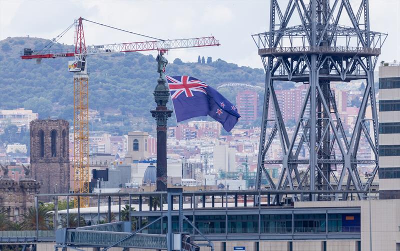 Emirates Team New Zealand sail their AC75 'Taihoro' in Barcelona, Spain - June 30, 2024 - photo © Job Vermeulen