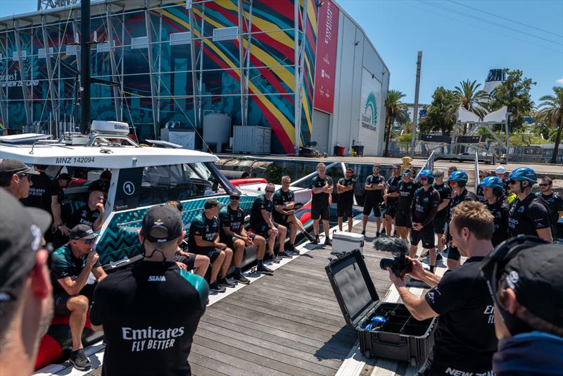 Emirates Team New Zealand sail their AC75 'Taihoro' in Barcelona, Spain - June 30, 2024 - photo © Hamish Hooper