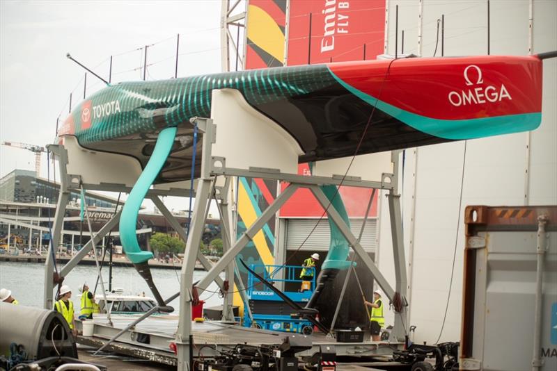 Emirates Team New Zealand AC75 raceboat - Barcelona - July 1,2024 - photo © Johannes Sommerhäuser
