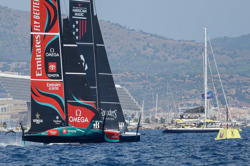 New York Yacht Club American Magic vs. Emirates Team New Zealand on Louis Vuitton Preliminary Regatta Barcelona Day 4 - August 25th 2024 - photo © Job Vermeulen / America's Cup