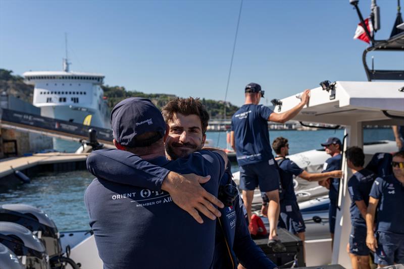 Orient Express Racing Team depart from the Louis Vuitton Cup Round Robin Day 9 - 9th September 2024 - photo © Alexander Champy-McLean / Orient Express Racing Team