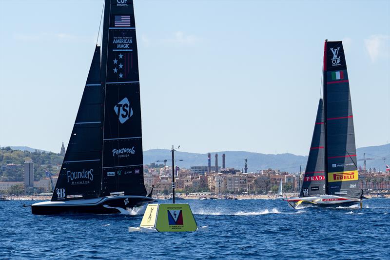Luna Rossa Prada Pirelli vs. New York Yacht Club American Magic on Louis Vuitton Cup Semi-Finals Day 1 - 14th September 2024 - photo © Ian Roman / America's Cup