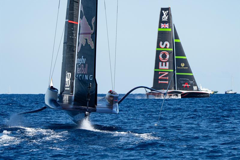INEOS Britannia and Alinghi Red Bull Racing - Day 1 - Semi-Finals - Louis Vuitton Cup - Day 10 - September 14, 2024 - Barcelona - photo © Ian Roman / America's Cup