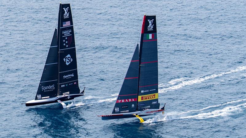  Luna Rossa and American Magic Leg 1 - Race 8 - Semi-Finals - Louis Vuitton Cup - Day 14 - September 19, 2024 - Barcelona - photo © Ian Roman / America's Cup